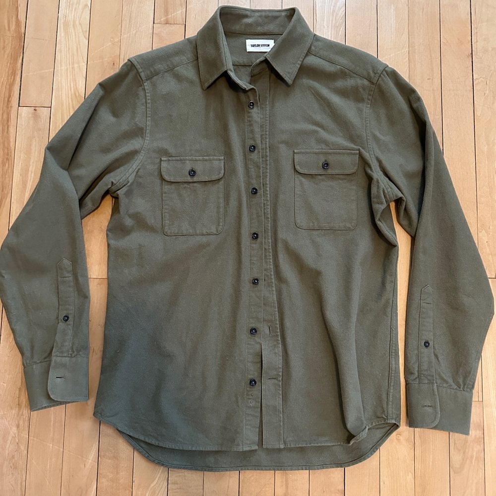 Taylor Stitch The Yosemite Shirt Dusty Army Green Size 40 Medium